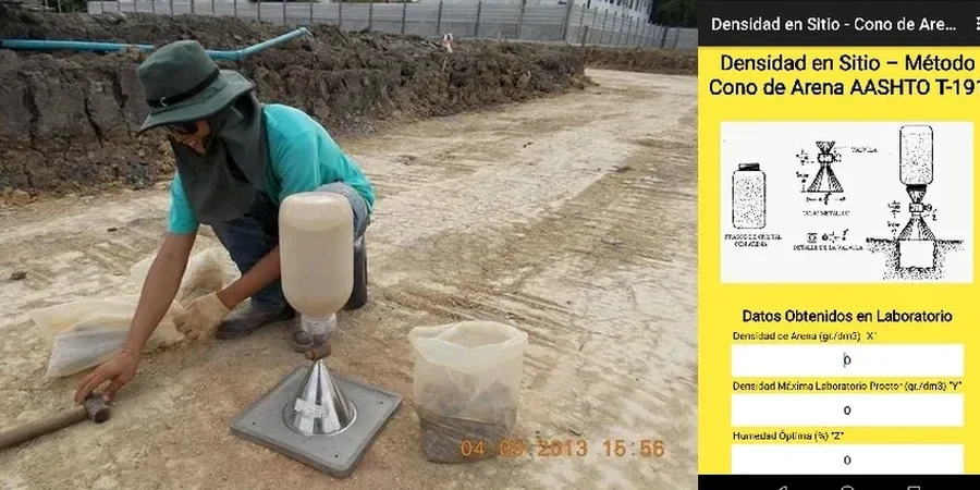 Control de Compactación con Cono de Arena en Buin